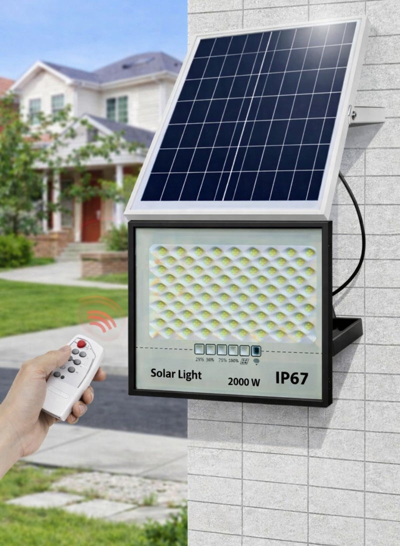 AL THURAYAT High-brightness solar floodlight with independent panel, waterproof solar lamp 2000W with high power and wide illumination that easily covers larger areas, the ideal solution for lighting gardens and entrances. - Image 3